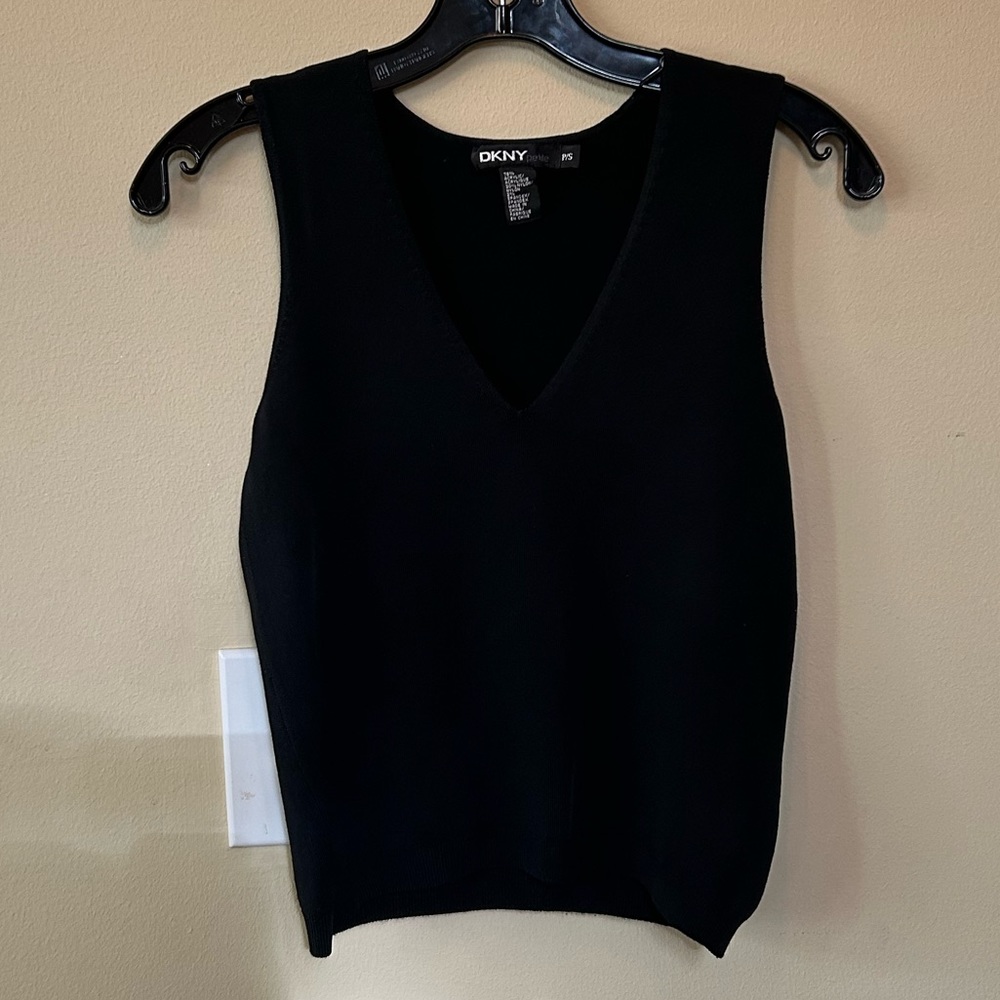 DKNY - Black Sleeveless Dress Top - Size Petite Small